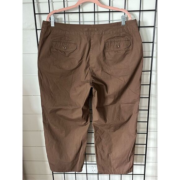 Talbots Cropped Capri Pants‎ Womens 16 Brown Summer Cottage Coastal Boho - Picture 6 of 11